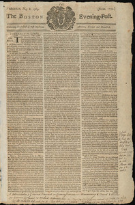 The Boston Evening-Post, 8 May 1769