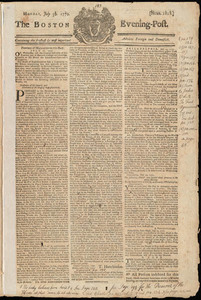 The Boston Evening-Post, 30 July 1770