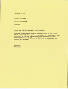 Memorandum from Mark H. McCormack to Edward J. Keating