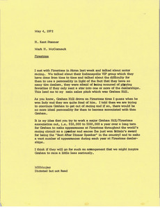 Memorandum from Mark H. McCormack to H. Kent Stanner