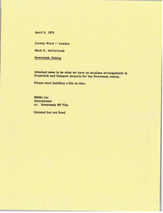 Memorandum from Mark H. McCormack to Jeremy Ward