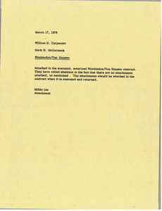 Memorandum from Mark H. McCormack to William H. Carpenter