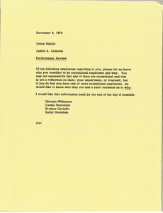 Memorandum from Judith A. Chilcote to Jenny Ribich