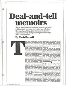 Deal and tell memoirs