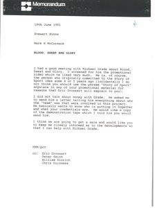 Memorandum from Mark H. McCormack to Stewart Binns