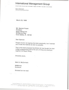 Letter from Mark H. McCormack to Spencer Frazier