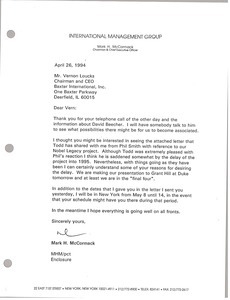 Letter from Mark H. McCormack to Vern Loucks