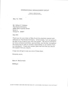 Letter from Mark H. McCormack to William P. Wallace
