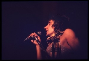 Rod Stewart performing with Faces, probably at the Reading Festival