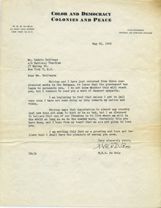 Letter from W. E. B. Du Bois to Cedric Balfrage
