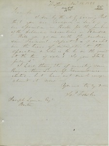 Letter from S. L. Fowler to Joseph Lyman
