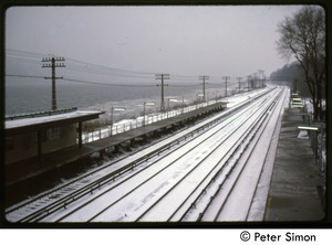 Rail station in snow, Riverdale, N.Y.