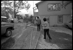 Man in anguish after learning that his garage was gutted by fire, and the family's cat was trapped inside