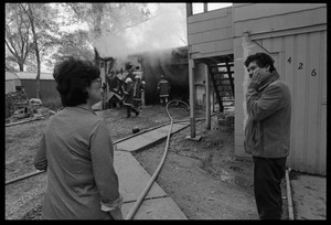 Man in anguish after learning that his garage was gutted by fire, and the family's cat was trapped inside