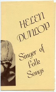 Helen Dunlop, singer of folk songs