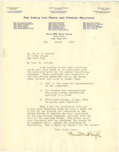 Letter from Annie M. Dingle to W. E. B. Du Bois