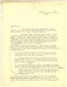 Letter from Edward Taylor to unidentified recipient