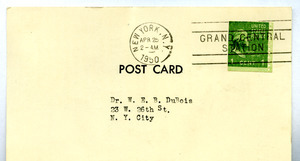 Postcard from National Council of Arts, Sciences & Professions to W. E. B. Du Bois