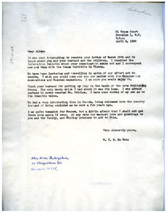 Letter from W. E. B. Du Bois to Alice V. Bobrysheva