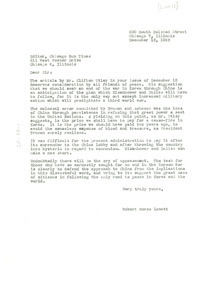 Letter from Robert Morss Lovett to Chicago Sun Times