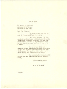 Letter from W. E. B. Du Bois to Ernest R. Alexander