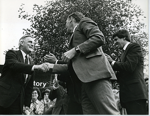 Mayor Raymond L. Flynn with Senators John F. Kerry and Walter F. Mondale