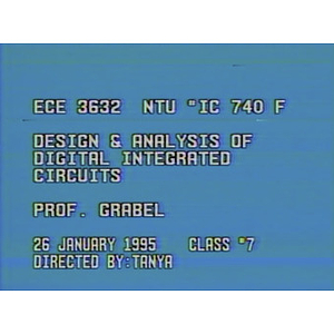 Design and analysis of digital integrated circuits