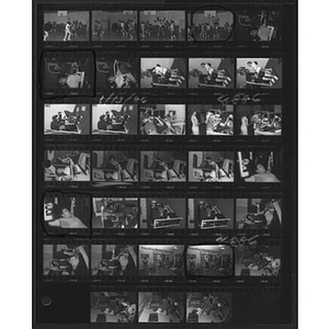 Photographic film of people participating in fitness activities