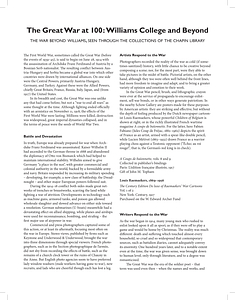 The Great War at 100: Williams College and Beyond