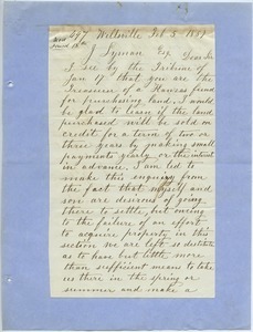 Letter from Joel Ware to Joseph Lyman