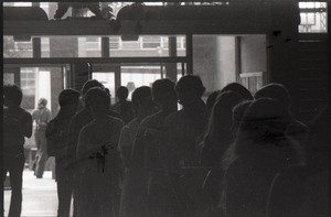 Line-up inside the Student Union Building, UMass Amherst (badly underexposed)