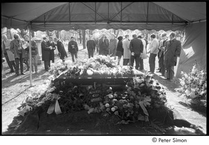 Jack Kerouac's funeral: view of casket at the cemetery