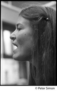 Donna Godchaux: portrait in profile, close-up