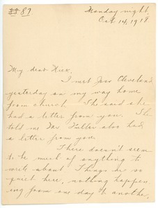 Letter from Letitia Crane to Frank F. Newth