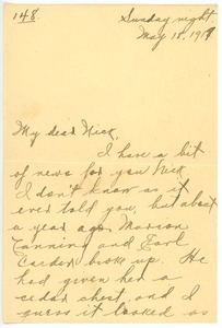 Letter from Letitia Crane to Frank F. Newth