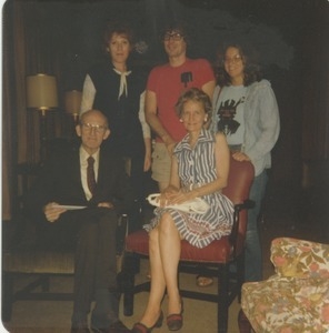 Judi Chamberlin with unidentified group of people