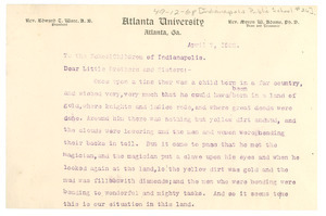 Letter from W. E. B. Du Bois to Indianapolis Public School 26