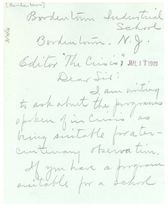 Letter from Carrie W. Clifford to the Crisis