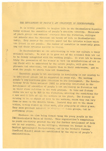 The Development of people's art creativity in Czechoslovakia