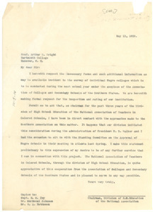 Letter from The State Teachers College of Montgomery, Alabama to the Association of Colleges and Secondary Schools of the Southern State