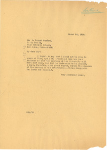 Letter from W. E. B. Du Bois to Yale University