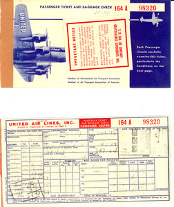 United Airlines ticket - Digital Commonwealth