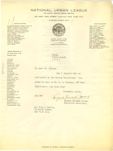 Letter from Eugene Kinckle Jones to W. E. B. Du Bois