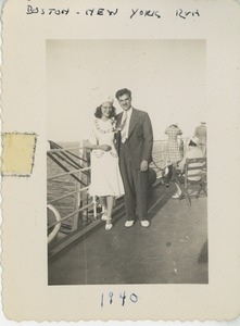 Bernice and David Kahn on steamship deck