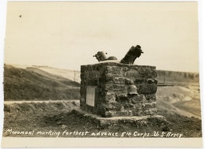 Monument marking furthest advance 5th Corps, U.S. Army