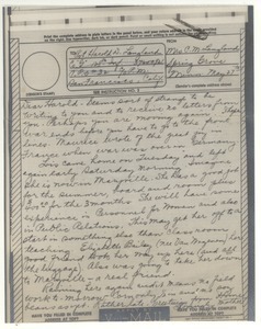 V-mail from Clara M. Langland to Harold D. Langland