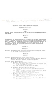 Women's Recreation Association Constitution, May 1971