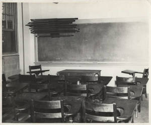 Empty small classroom, c. 1946