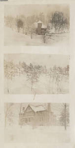 Three wintry scenes of the Springfield College campus
