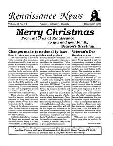 Renaissance News, Vol. 3 No. 12 (December 1989)
